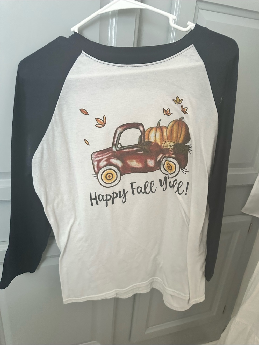 Black & White 'Happy Fall Y'all'  Raglan Shirt